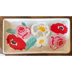 Kate Spade Bow Tile Tray Plate Ceramic EUC Floral